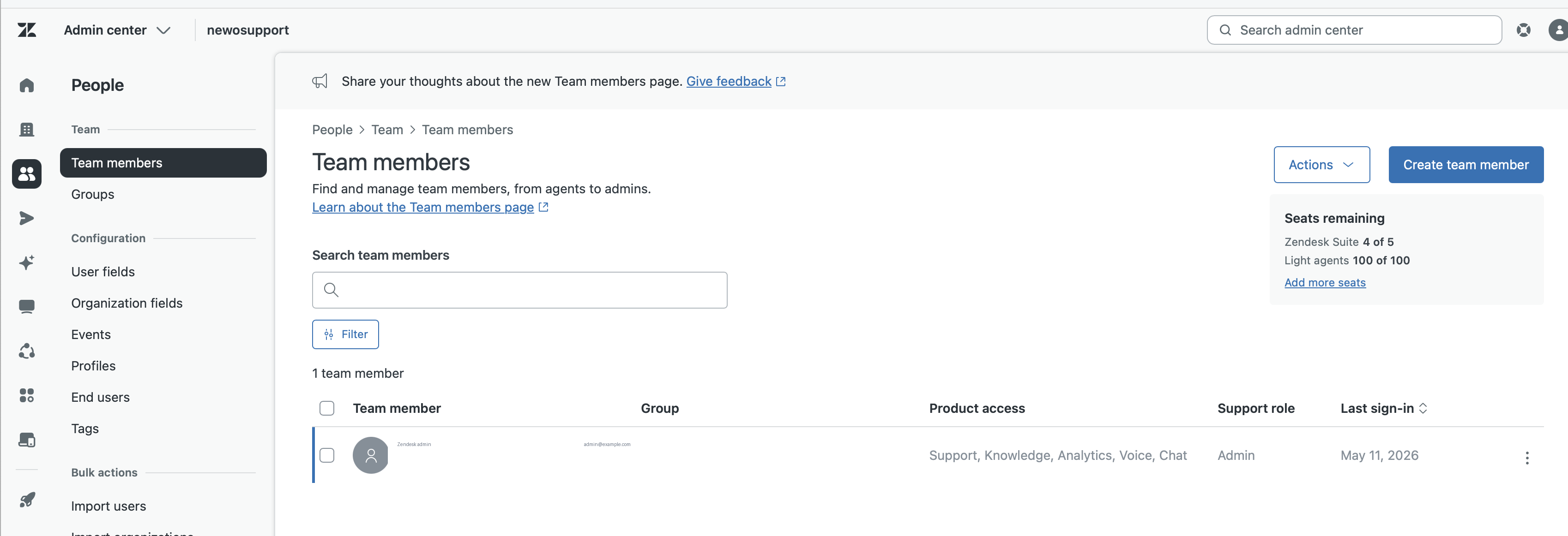 Zendesk agent profile email
