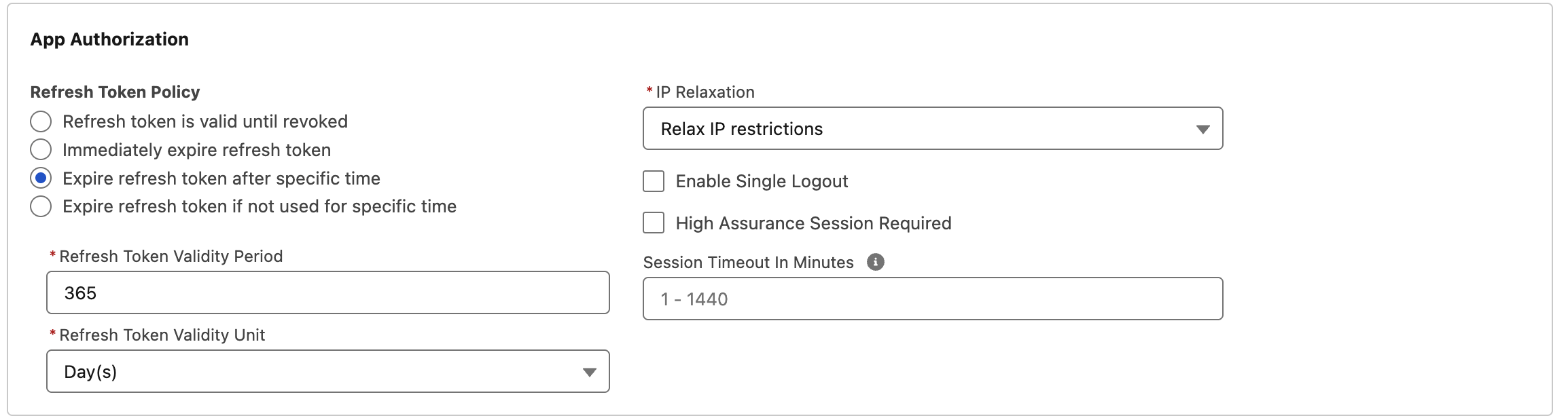 App authorization policy