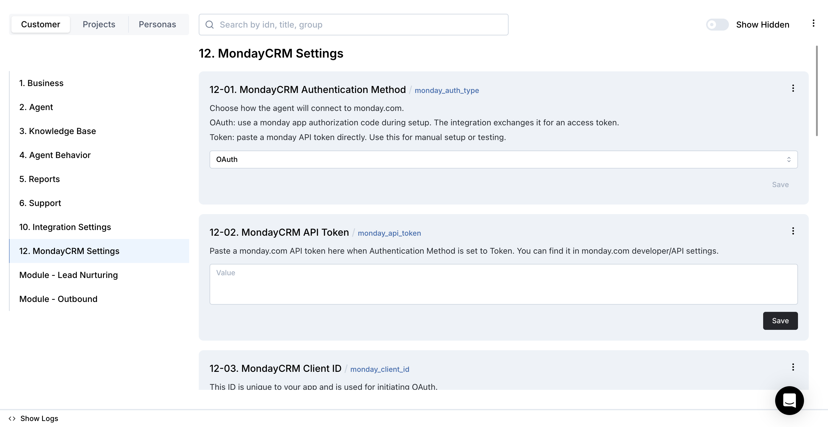 monday.com integration entry point