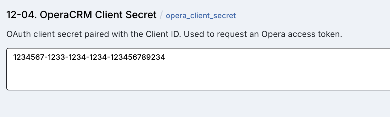 Opera Client Secret visual reference