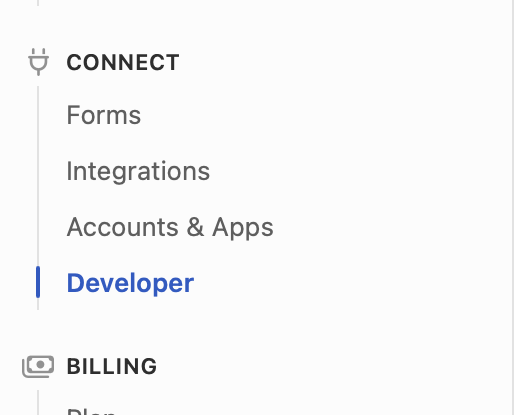 Close Developer menu