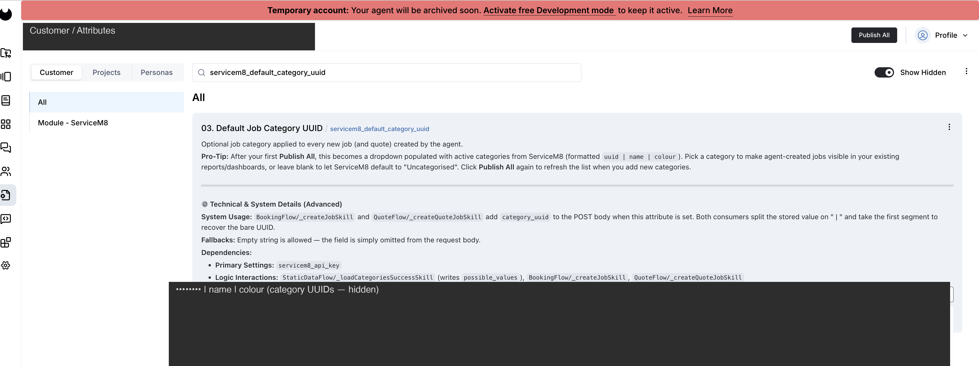 Default job category identifier
