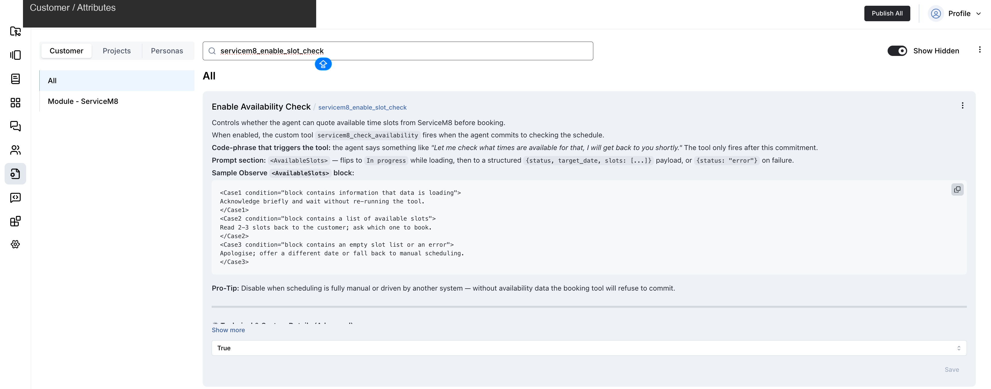 Enable Availability Check