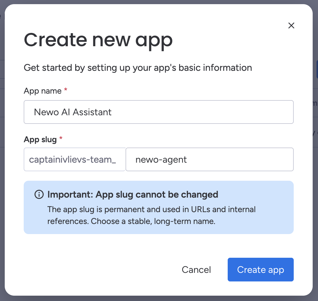 monday.com Create app dialog