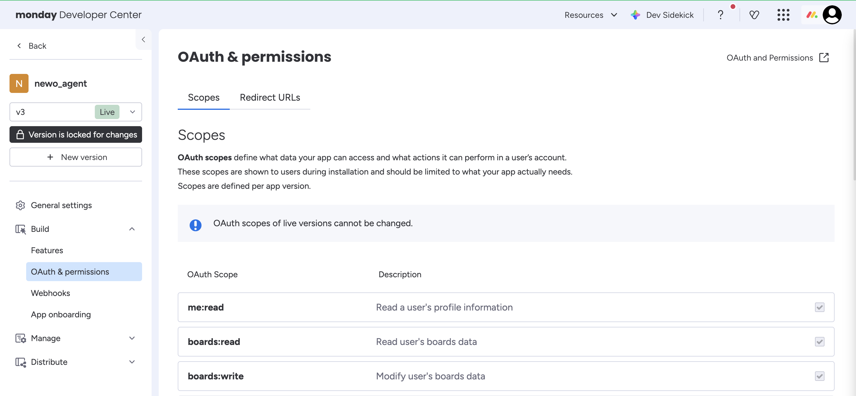 OAuth scopes with boards and boards checked
