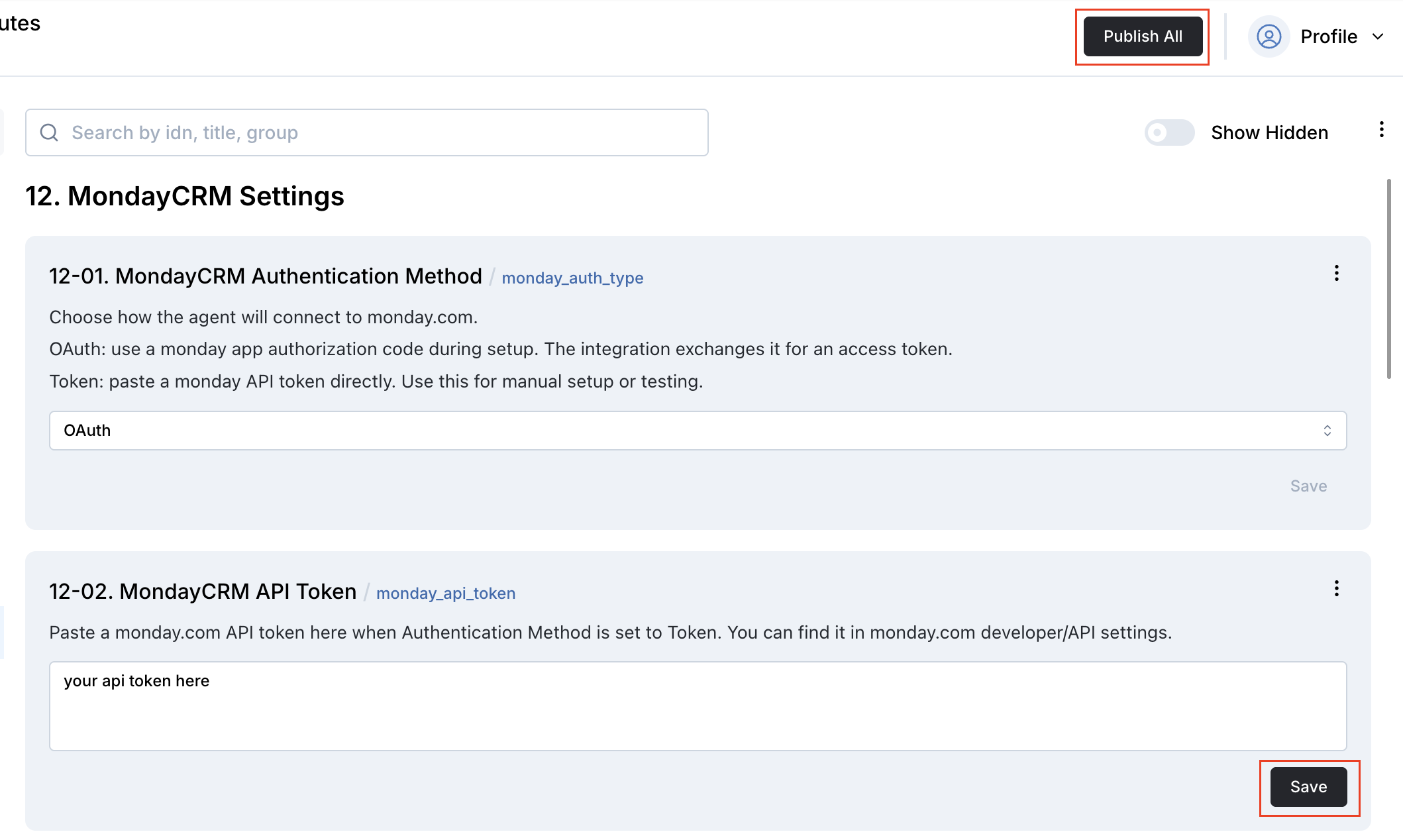 Save and Publish All buttons in the Newo Builder