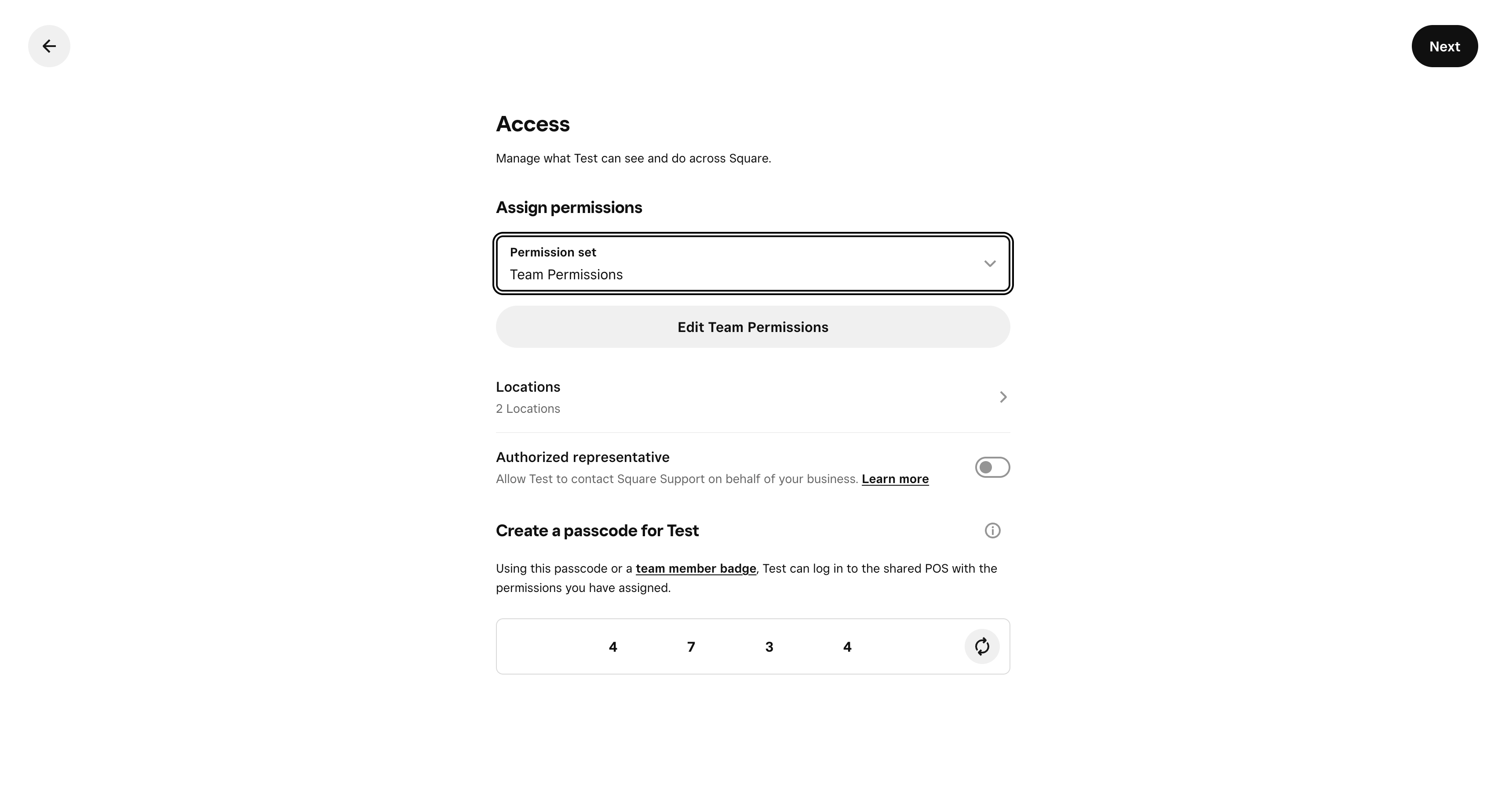 Access Token in Developer Dashboard
