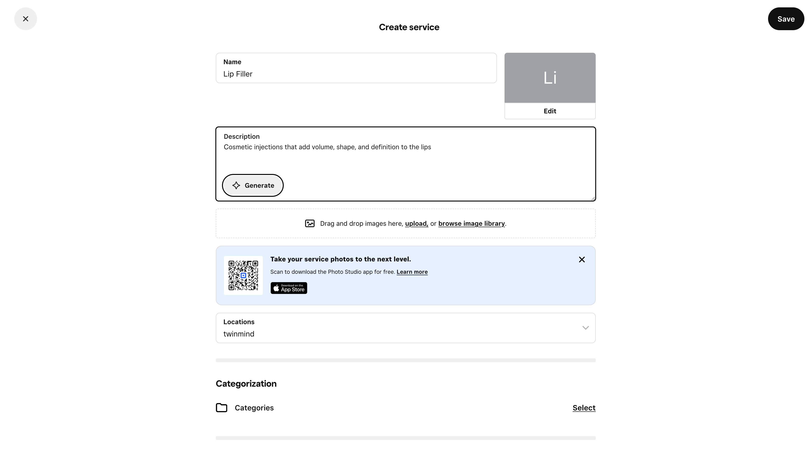 Add service — top