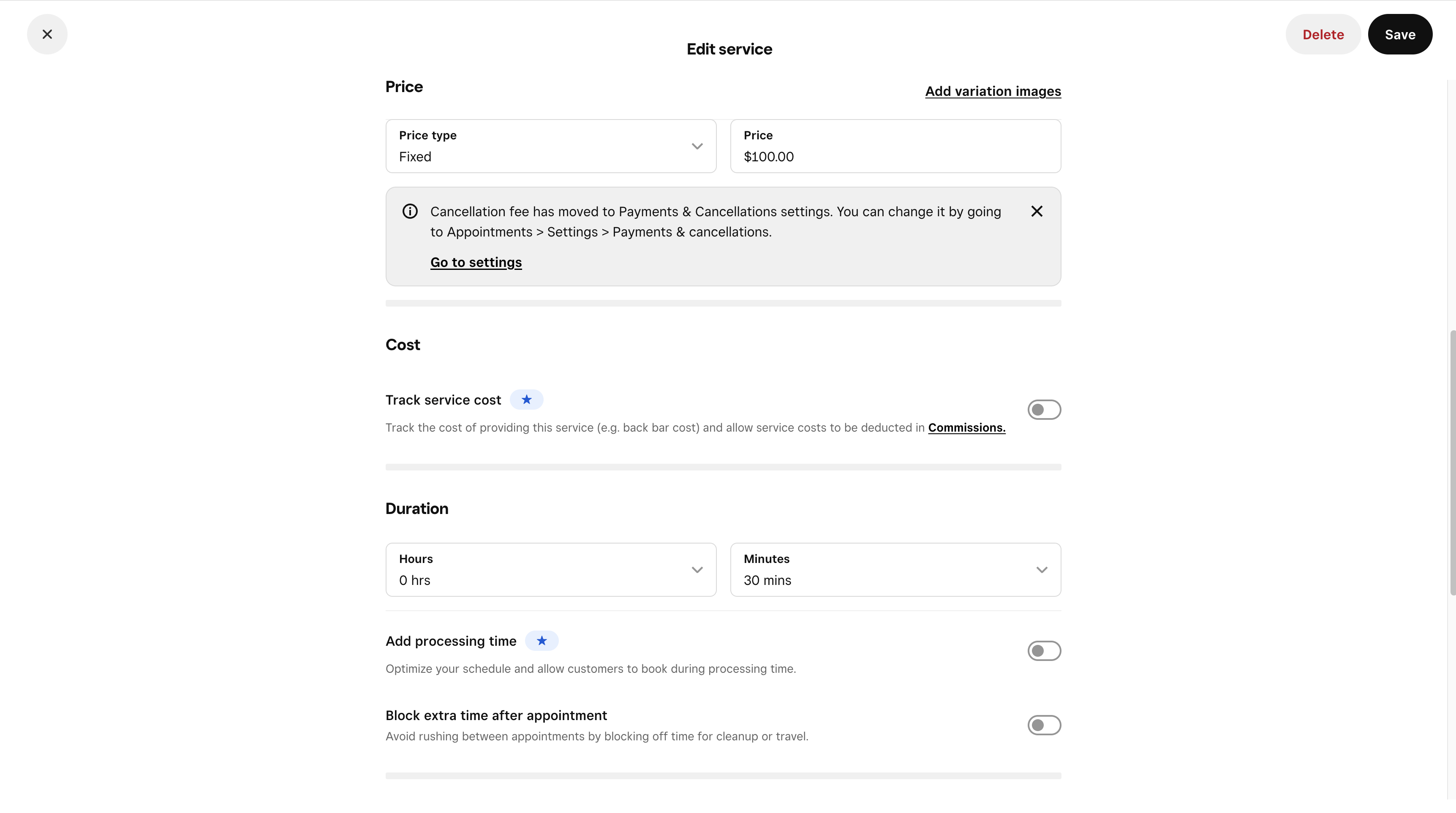 Add service — bottom