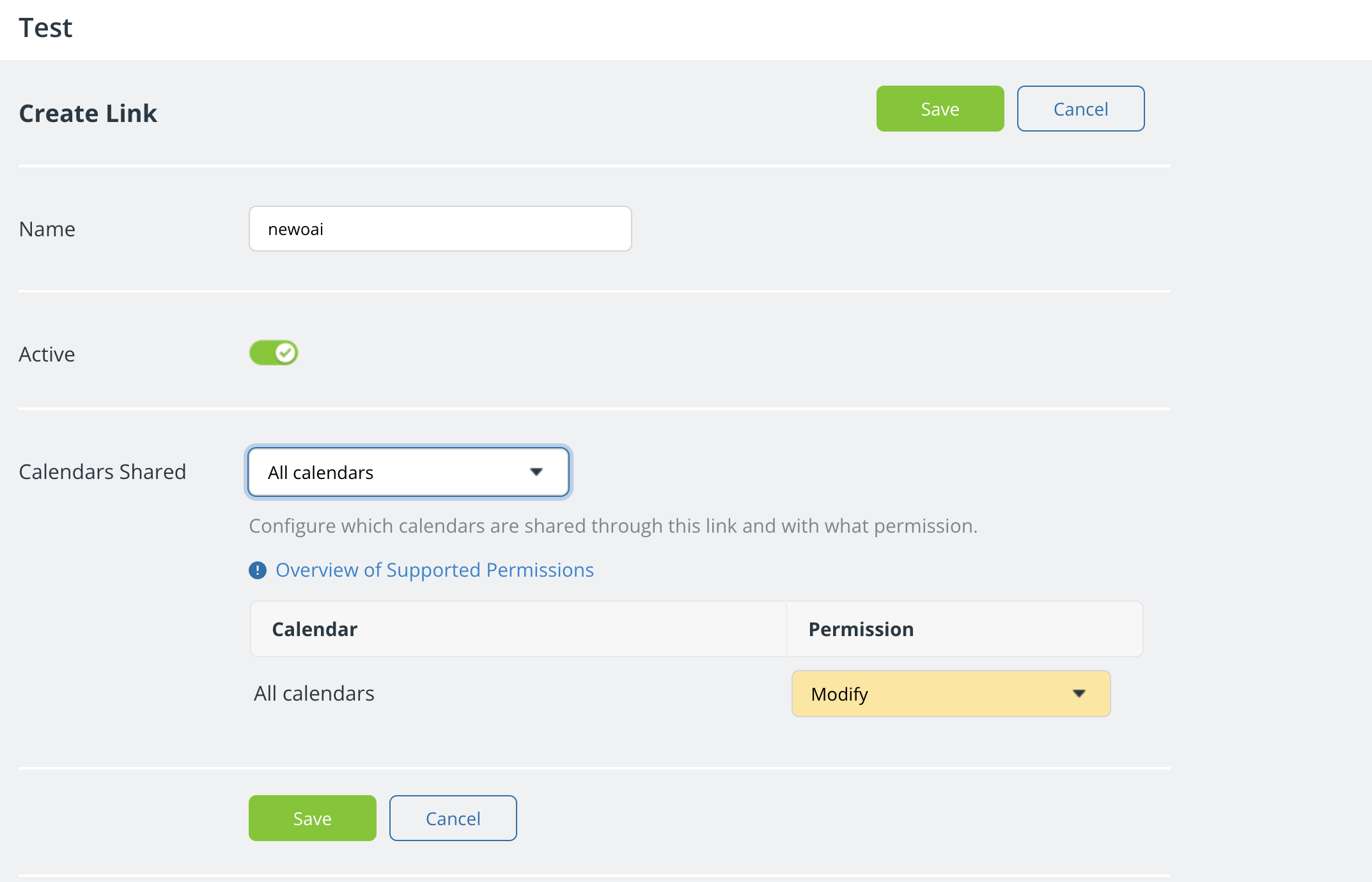 Configure Link Permissions