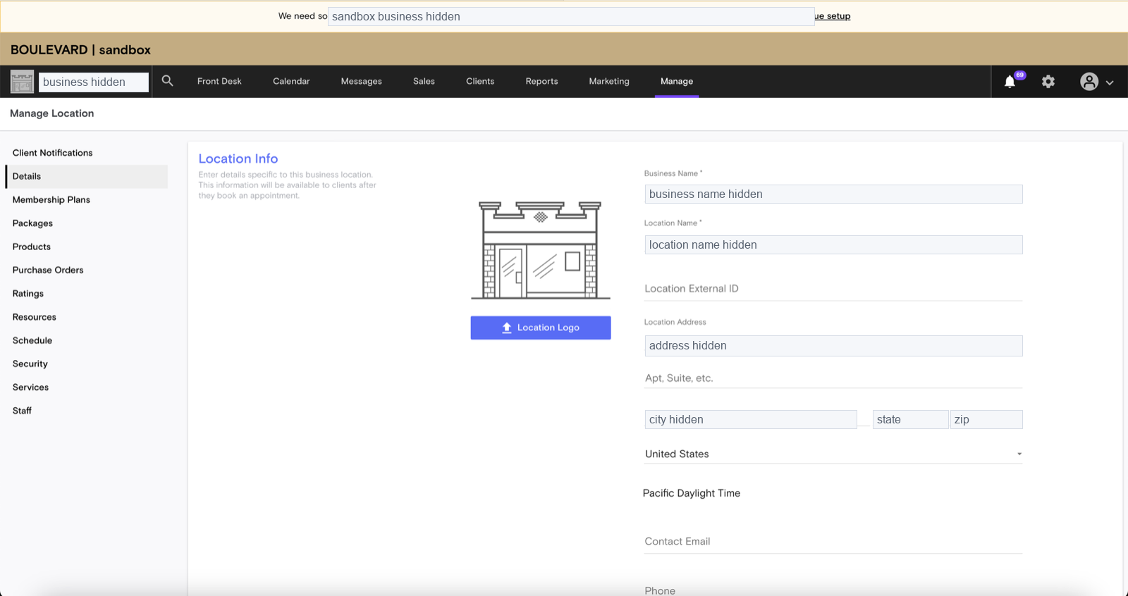 Boulevard Manage Location
