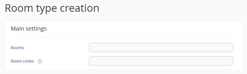 Main setting — name and code