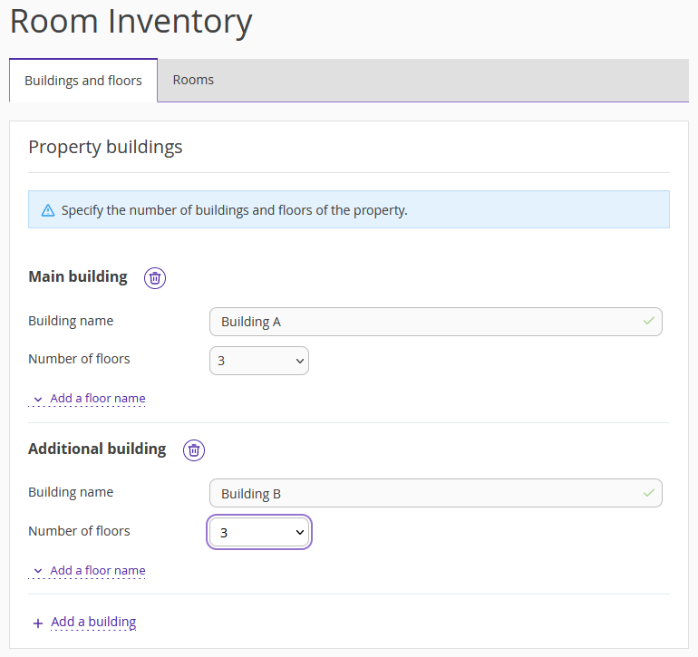 Add room dialog