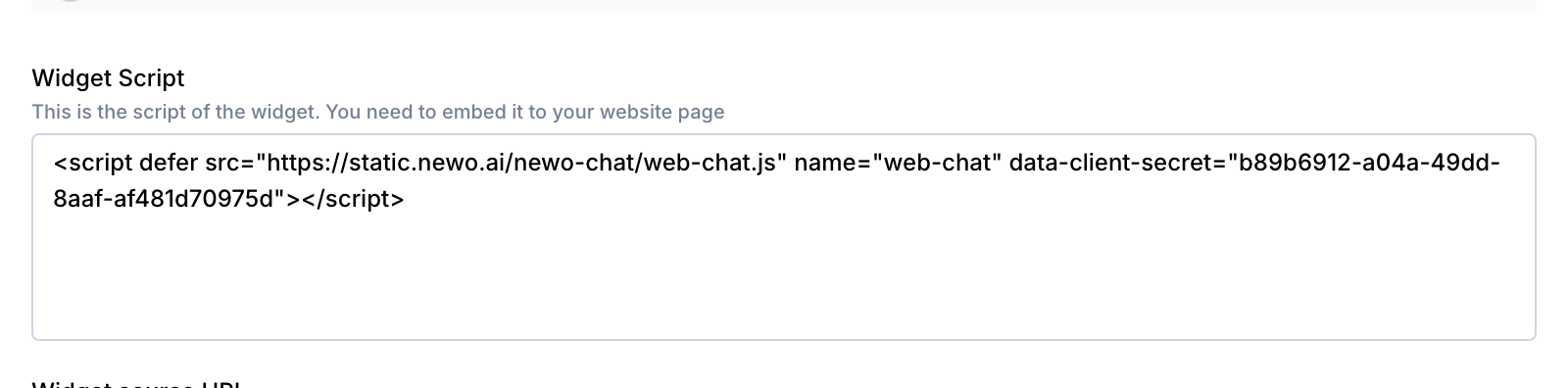 XCALLY proxy chat widget script